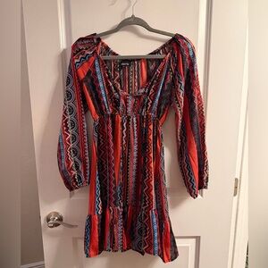 Multicolor Bohemian Striped Dress